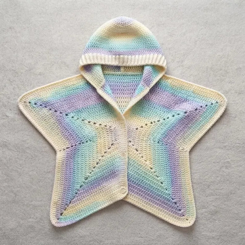Star Baby Bunting Crochet Pattern PDF | Hooded Baby Sleep Sack Pattern | Newborn Star Cocoon | Baby Photo Prop | Step-by-Step Picture Guide