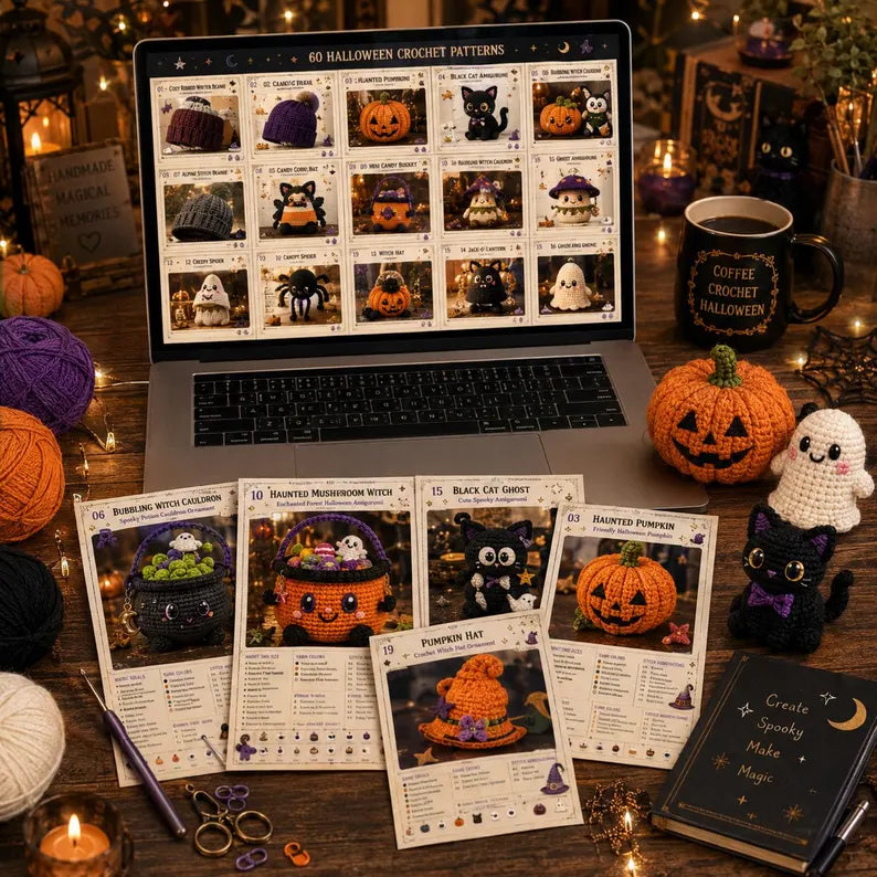 60+ Halloween Crochet Patterns Bundle – Cute & Spooky Amigurumi PDF Patterns