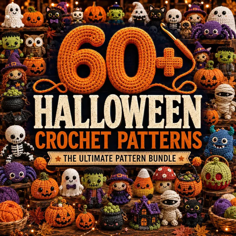 60+ Halloween Crochet Patterns Bundle – Cute & Spooky Amigurumi PDF Patterns