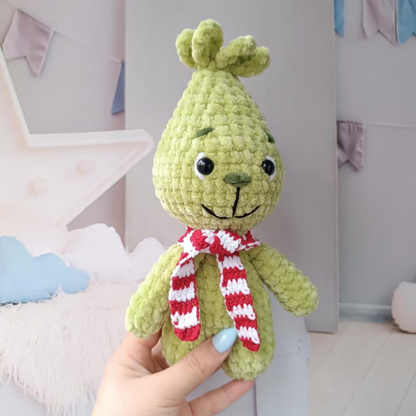 No Sew Green Villain Crochet Pattern PDF, Baby Amigurumi Plushie, 23 cm Crochet Toy, Christmas Gift Pattern, English Tutorial