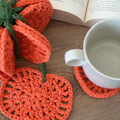 8-in-1 Pumpkin Coaster Set Crochet Pattern PDF | 8 Coasters Transform Into a 3D Pumpkin | Fall Halloween Table Decor