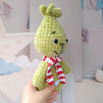 No Sew Green Villain Crochet Pattern PDF, Baby Amigurumi Plushie, 23 cm Crochet Toy, Christmas Gift Pattern, English Tutorial