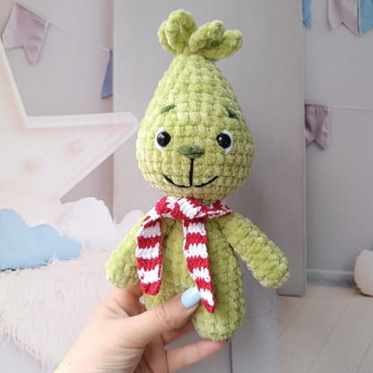 No Sew Green Villain Crochet Pattern PDF, Baby Amigurumi Plushie, 23 cm Crochet Toy, Christmas Gift Pattern, English Tutorial