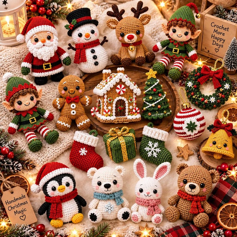540+ Christmas Crochet Patterns Bundle PDF, Holiday Amigurumi