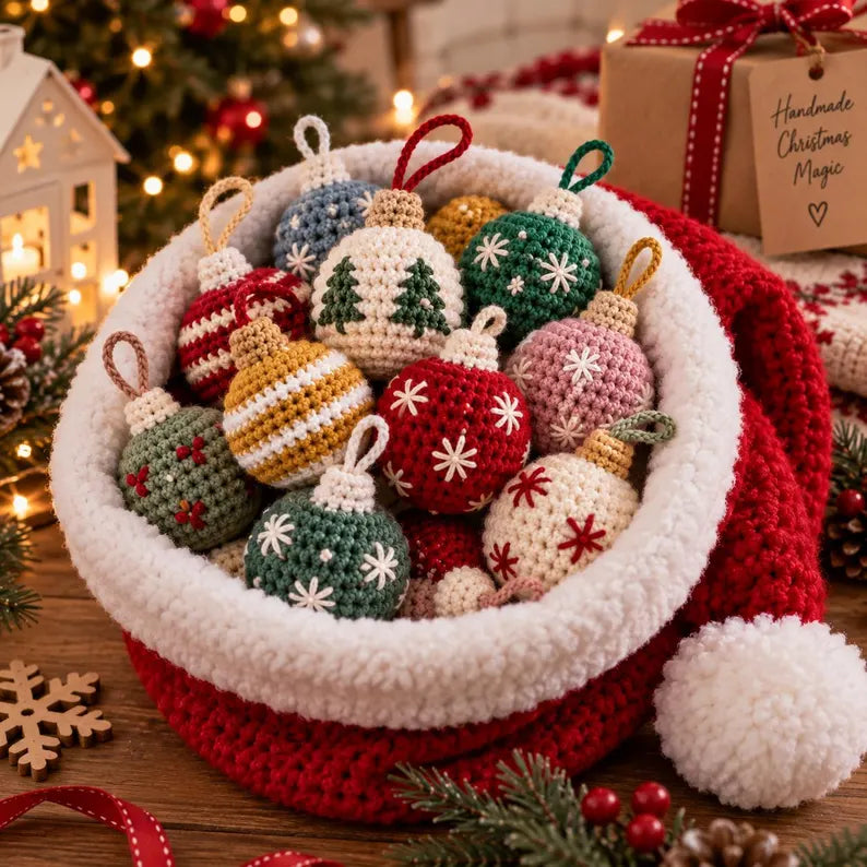 Crochet Christmas Ornament Pattern PDF | Christmas Bauble Crochet Pattern | Beginner Friendly Holiday Tree Decor | Handmade Xmas Ornament | Instant Download