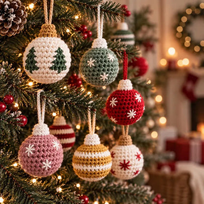 Crochet Christmas Ornament Pattern PDF | Christmas Bauble Crochet Pattern | Beginner Friendly Holiday Tree Decor | Handmade Xmas Ornament | Instant Download