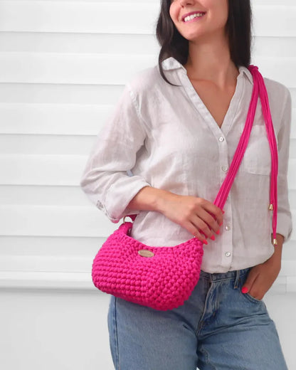 4-in-1 Santorini Crochet Bag Pattern PDF | Chunky Shoulder Bag & Crossbody Purse Pattern | T-Shirt Yarn Handbag | Instant Download