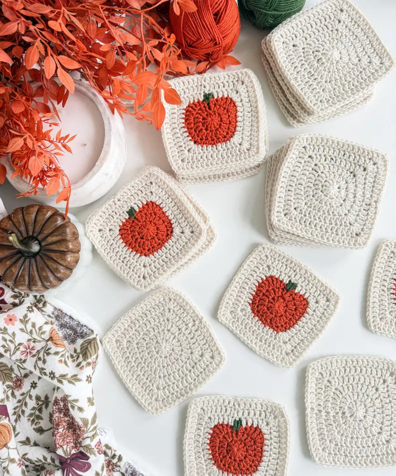 Pumpkin Patch Blanket Crochet Pattern PDF | Fall Granny Square Blanket | Cozy Autumn Throw Pattern + Video Tutorial | Digital Download