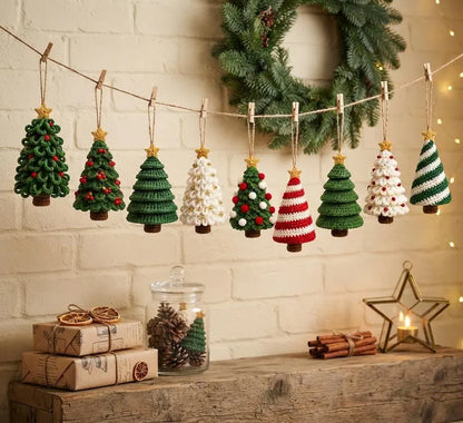 10-in-1 Christmas Tree Crochet Pattern Bundle PDF | Mini Holiday Ornaments & Amigurumi Trees | Christmas Decor | Instant Download