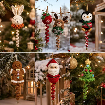 50-in-1 Christmas Wind Spinner Crochet Pattern Bundle PDF | Spiral Hanging Ornaments | Santa, Reindeer, Snowman & Holiday Decor
