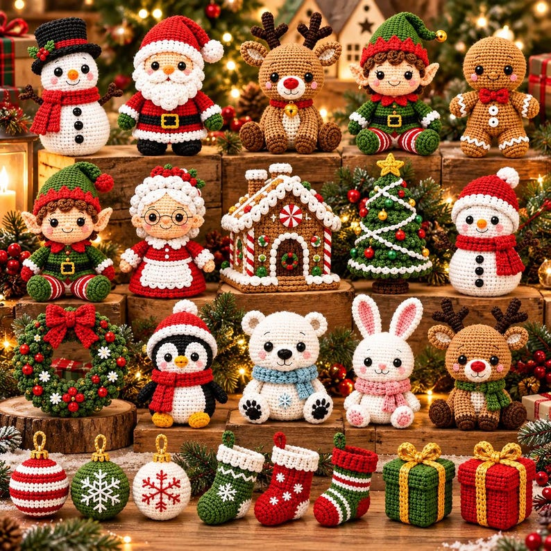 540+ Christmas Crochet Patterns Bundle PDF, Holiday Amigurumi