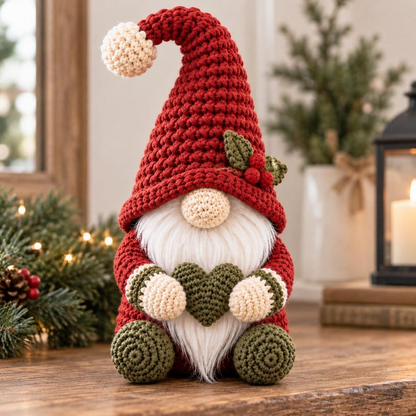 Christmas Gnome Couple Crochet Pattern PDF, Male and Female Amigurumi Gnomes, Holiday Shelf Sitters, Christmas Decor Pattern