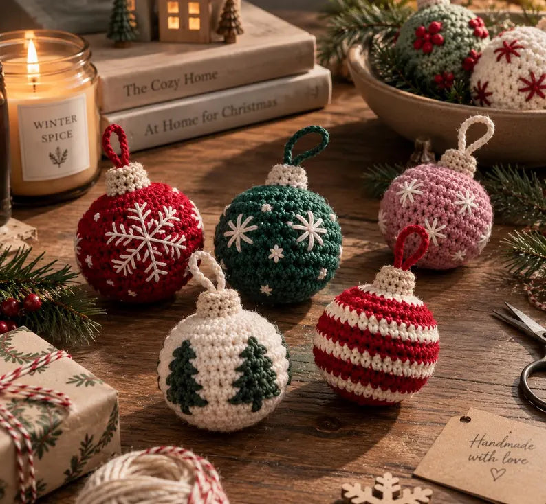 Crochet Christmas Ornament Pattern PDF | Christmas Bauble Crochet Pattern | Beginner Friendly Holiday Tree Decor | Handmade Xmas Ornament | Instant Download