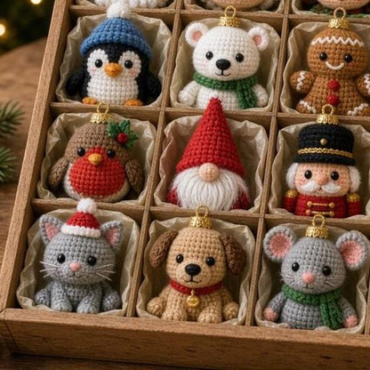 20 Crochet Christmas Ornament Patterns PDF, Beginner Amigurumi Baubles