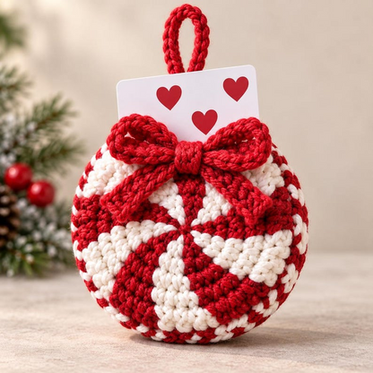Crochet Christmas Gift Card Holder Pattern PDF, 8-in-1 Ornament Bundle, Holiday Gift Card Pockets, Christmas Crochet Patterns