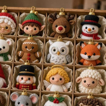 20 Crochet Christmas Ornament Patterns PDF, Beginner Amigurumi Baubles