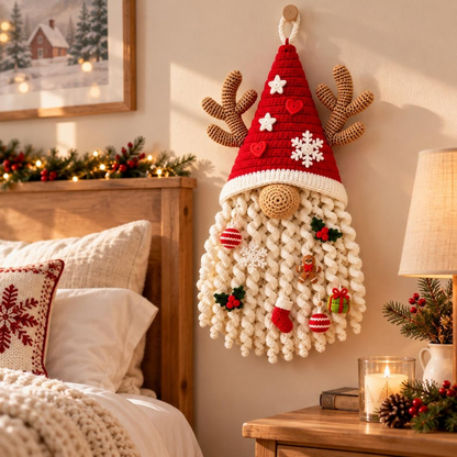 Crochet Christmas Gnome Pattern PDF, Santa Reindeer Door Hanger