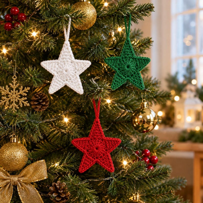 Crochet Star Pattern PDF, Star Applique, Garland and Ornament, Mini Crochet Star PDF Pattern