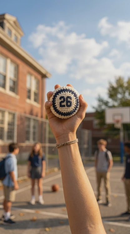 Golden Wool™ | College Crochet Footbag Hacky Sack Set, Varsity Stress Ball, Dorm Room Gift for Students, Freshman Gift, Campus Game Day Toy