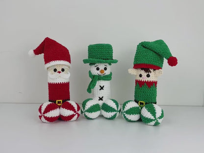 Christmas Crochet Pattern Bundle | Santa Elf Snowman Amigurumi | 3 in 1 Holiday Crochet PDF | Christmas Gift Decor
