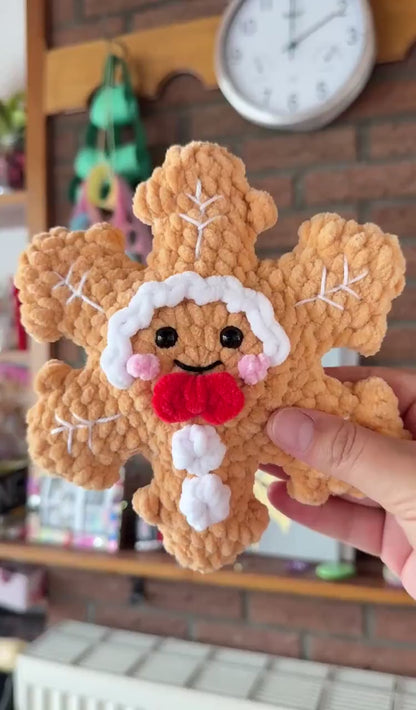 No Sew Crochet Snowflake Pattern | 4 Christmas Snowflake Ornaments | Santa Reindeer Snowman Gingerbread | PDF Pattern