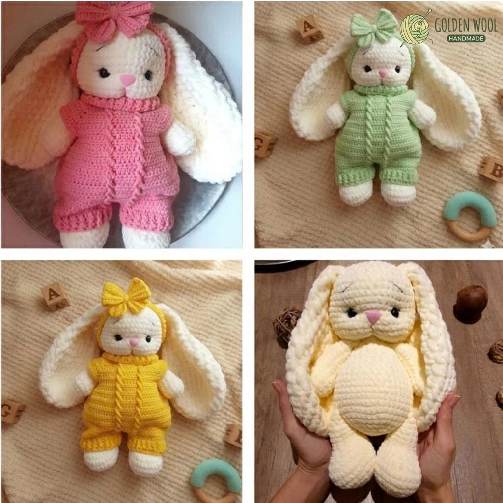 Crochet Overall & Booties Pattern PDF - Golden Wool