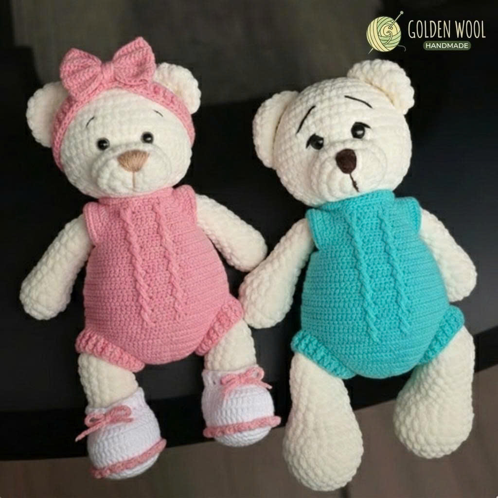 Crochet Overall & Booties Pattern PDF - Golden Wool